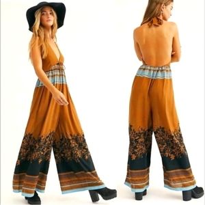 Free People Palm Beach One Piece wide leg Jumpsuit.